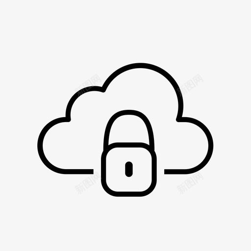 锁云钥匙图标svg_新图网 https://ixintu.com 不可访问 云 云粗体 在线 挂锁 钥匙 锁