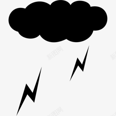云闪电雨图标图标