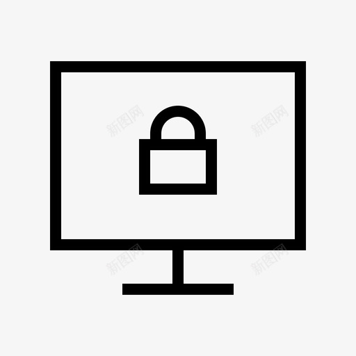 锁屏电脑硬件图标svg_新图网 https://ixintu.com 商业瘦 电脑 硬件 锁屏