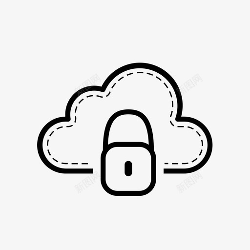 锁关闭不可访问图标svg_新图网 https://ixintu.com 不可访问 云粗体条纹 关闭 未打开 网络 钥匙 锁