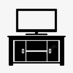 电视台桌电视台家具家庭影院图标高清图片