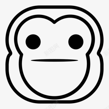 无脸猴子黑猩猩表情符号图标图标