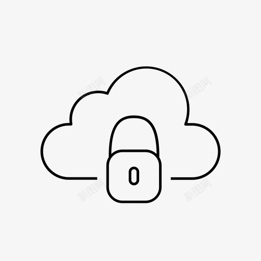 锁关闭不可访问图标svg_新图网 https://ixintu.com 不可访问 云端 关闭 未打开 网络 钥匙 锁
