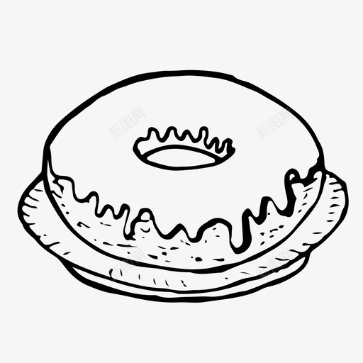 甜甜圈食品手绘图标svg_新图网 https://ixintu.com 手绘 甜甜圈 素描 食品