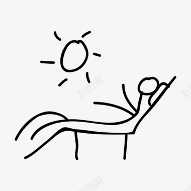 躺椅太阳日光浴图标图标