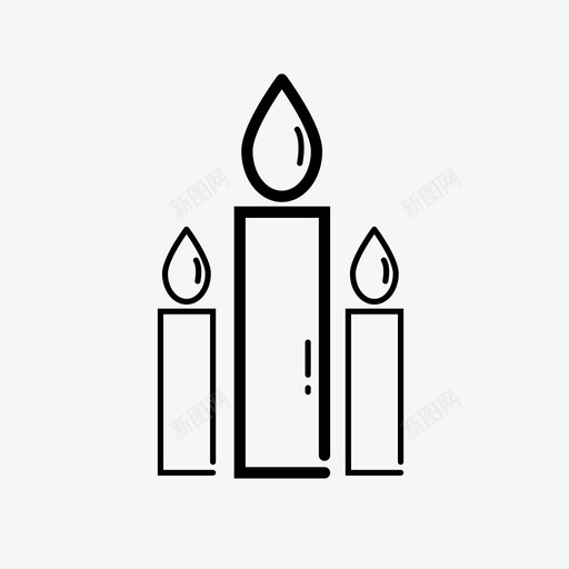 燃烧的蜡烛圣诞节装饰图标svg_新图网 https://ixintu.com 圣诞节 燃烧的蜡烛 装饰
