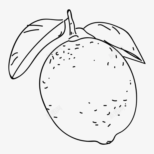 柠檬柑橘食物图标svg_新图网 https://ixintu.com 手绘 柑橘 柠檬 水果 食物
