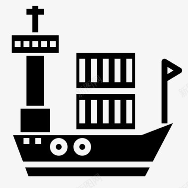 物流船舶装运图标图标