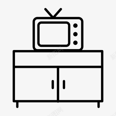 娱乐控制台橱柜家具图标图标