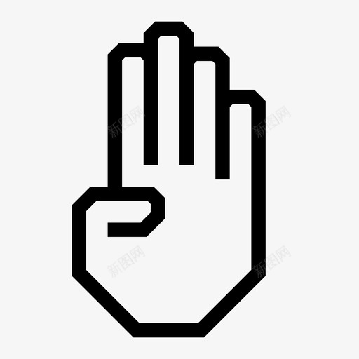 四个手指头图标svg_新图网 https://ixintu.com 四个手指头