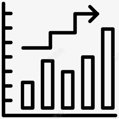 增长图分析条形图图标图标