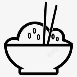 一碗饭米饭碗一碗饭图标高清图片