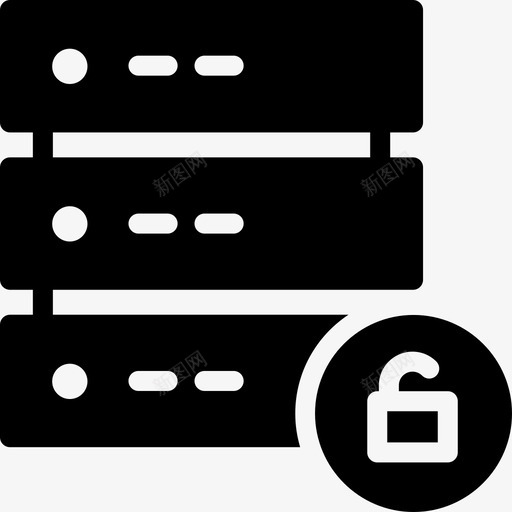 解锁服务器数据数据库图标svg_新图网 https://ixintu.com 代理 存储 数据 数据库 服务器卷3glyph 解锁服务器