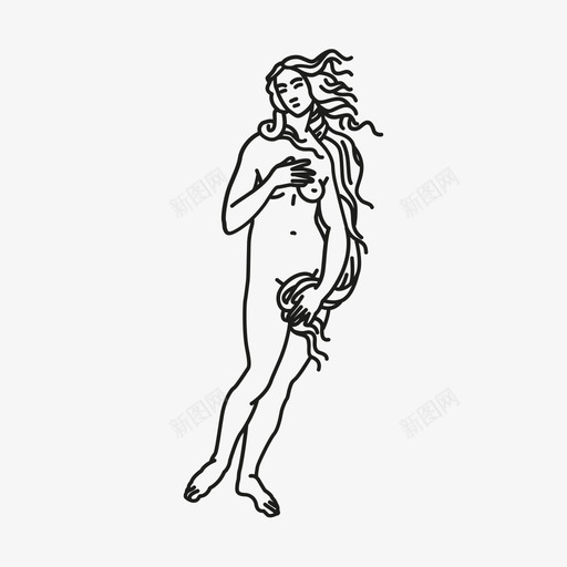 维纳斯的出生女性的比例绘画图标svg_新图网 https://ixintu.com 女性的比例 绘画 维纳斯的出生