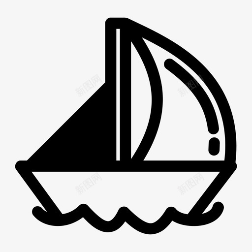 帆船船海船图标svg_新图网 https://ixintu.com 帆船 海船水墨画 游艇 船 船海