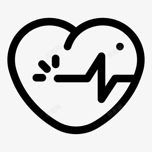 心跳健康医疗图标svg_新图网 https://ixintu.com 健康 医疗 心跳 生命图标轮廓粗 脉搏
