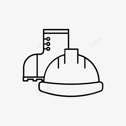 头盔和靴子建筑人图标svg_新图网 https://ixintu.com 人 头盔和靴子 安全 工人 工作 建筑