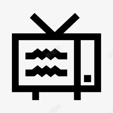 旧电视天线干扰图标图标