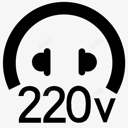 220V电压插座svg_新图网 https://ixintu.com 220V电压插座 uddicon