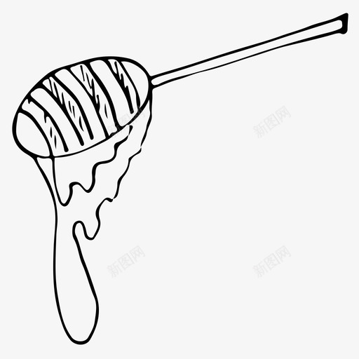 蜂蜜棒手绘蜜糖棒图标svg_新图网 https://ixintu.com 手绘 素描 素描图标 蜂蜜棒 蜜糖棒
