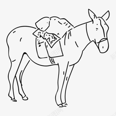 驴子动物骡子图标图标
