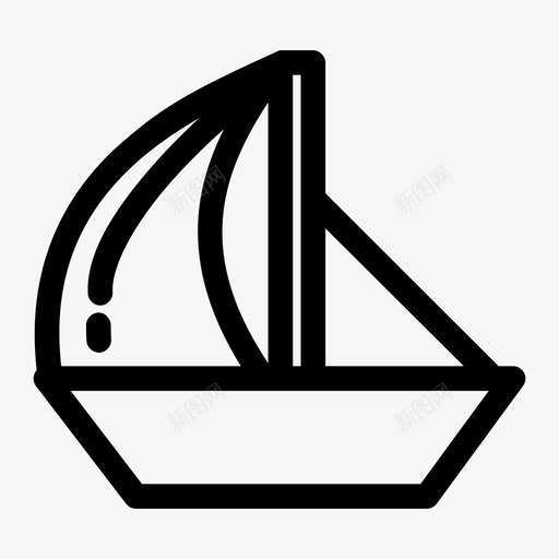 帆船海船图标svg_新图网 https://ixintu.com 帆船 度假 旅行 海 海船水墨画 船