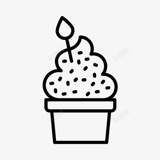 纸杯蛋糕食物新年图标svg_新图网 https://ixintu.com 新年 游行 纸杯蛋糕 聚会 除夕 食物