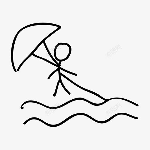 滑翔伞活动海洋图标svg_新图网 https://ixintu.com 活动 海洋 滑翔伞 运动