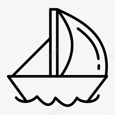 船船海帆船图标图标