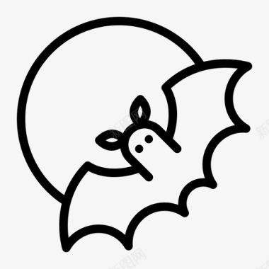 蝙蝠满月恐怖图标图标