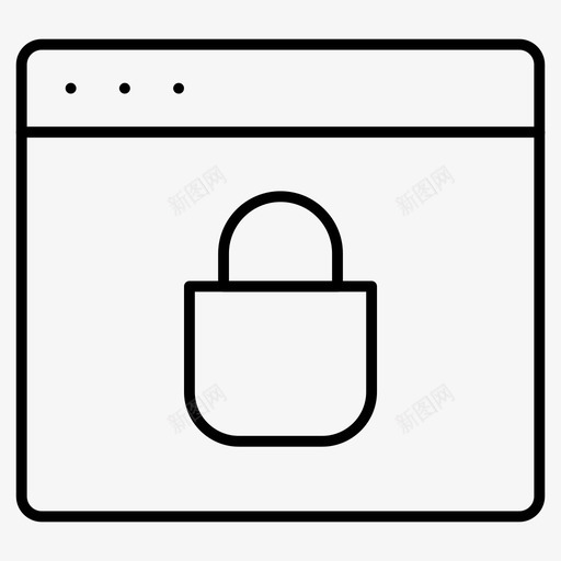 网页浏览器商务图标svg_新图网 https://ixintu.com 商务 安全 浏览器 网页 购物电子商务细线图标 锁