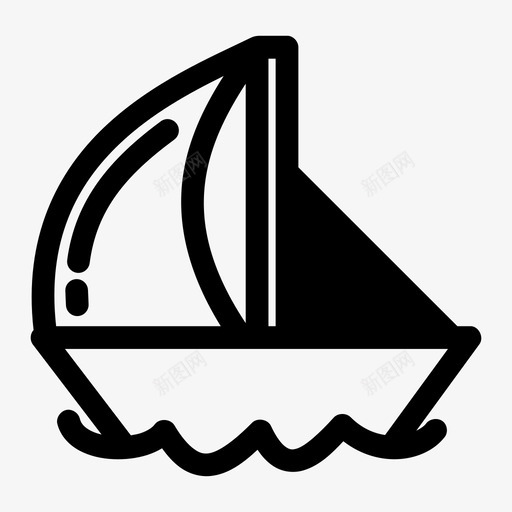 帆船海滩大海图标svg_新图网 https://ixintu.com 大海 帆船 海滩 船