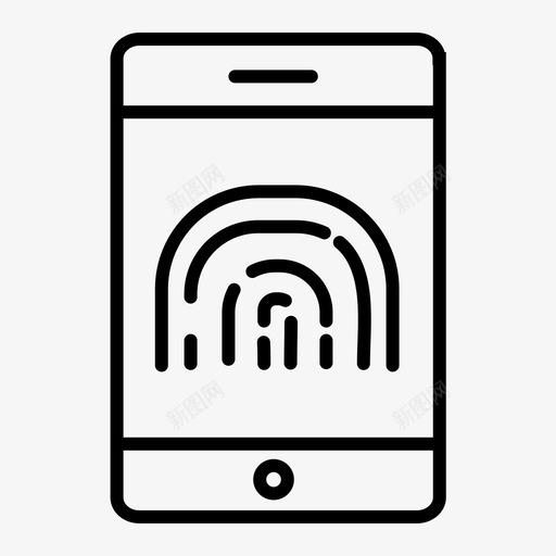 安全支付指纹保护手机银行图标svg_新图网 https://ixintu.com 安全交易 安全支付 安全银行 手机银行 指纹保护