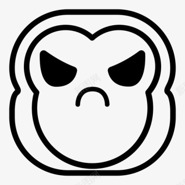 愤怒的猴子黑猩猩表情符号图标图标