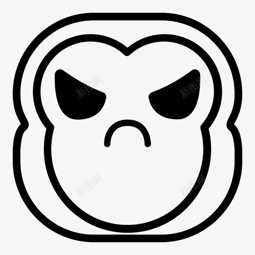 愤怒的猴子黑猩猩表情符号图标svg_新图网 https://ixintu.com 哈娜表情符号猴子版 愤怒的猴子 表情符号 黑猩猩