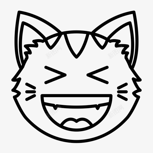 笑眯眯猫脸咧嘴眯猫脸表情符号图标svg_新图网 https://ixintu.com 咧嘴眯猫脸 哈哈 大笑 搞笑 有趣 猫表情 笑眯眯猫脸 表情符号