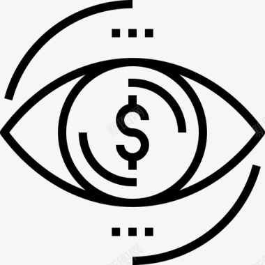 转换营销眼睛金钱图标图标