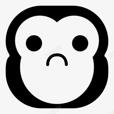 悲伤的猴子黑猩猩表情符号图标图标