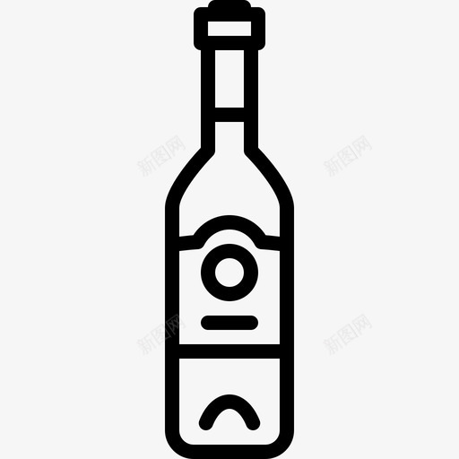 香槟瓶酒饮料图标svg_新图网 https://ixintu.com 葡萄酒 酒 食物和饮料 饮料 香槟瓶
