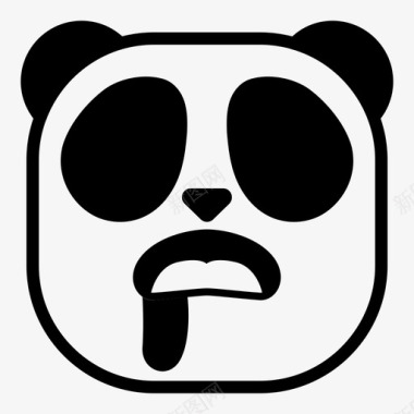 饥饿的熊猫表情符号嫉妒图标图标