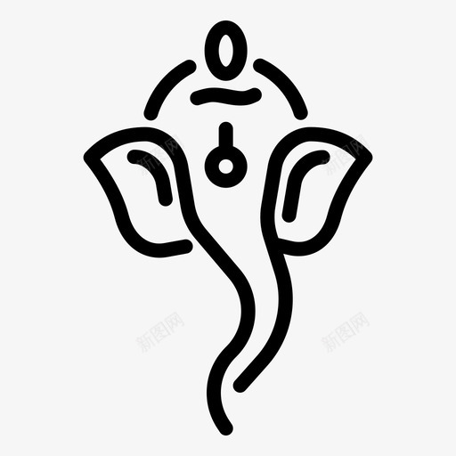 甘尼什神排灯节图标svg_新图网 https://ixintu.com 印度教 宗教 排灯节 甘尼什 神