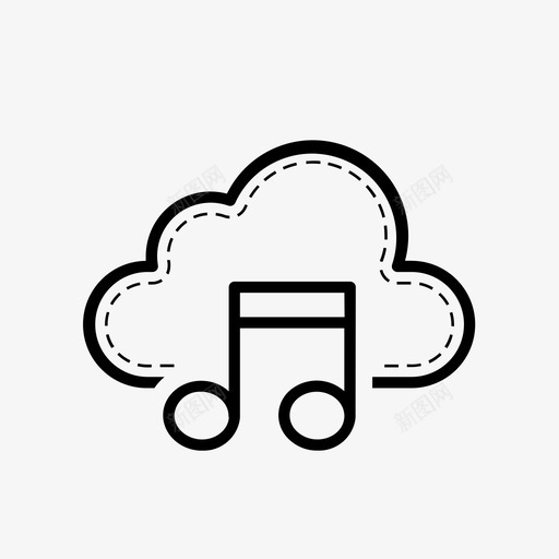 音乐音符节奏图标svg_新图网 https://ixintu.com 云粗体条纹 声音 节奏 音乐 音符 音调