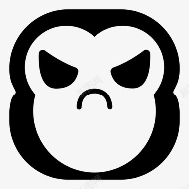愤怒的猴子黑猩猩表情符号图标图标