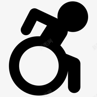 无障碍轮椅残疾人残疾人厕所图标图标