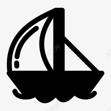 帆海帆船图标图标