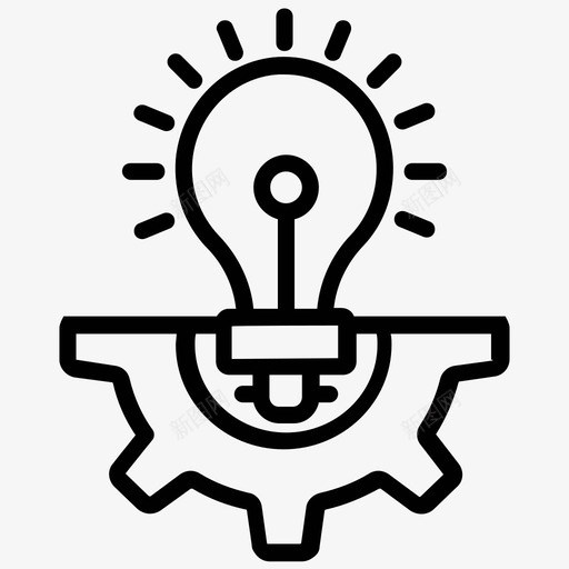 创新创意灯泡图标svg_新图网 https://ixintu.com 创意 创新 灯具 灯泡 项目管理线图标