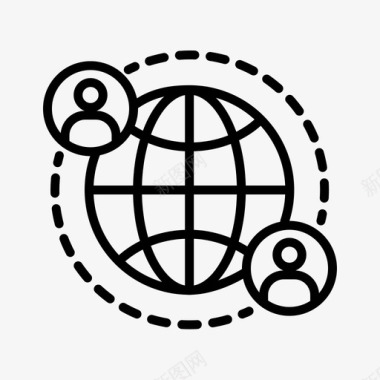 全球通信全球社区全球联系人图标图标