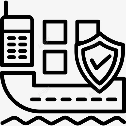 海运保险物流配送线图标svg_新图网 https://ixintu.com 海运保险 物流配送线图标