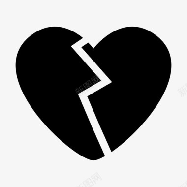 破碎的心离婚心碎图标图标