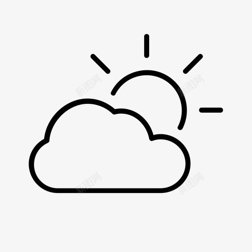 天云预报图标svg_新图网 https://ixintu.com 云 天 天气 天气图标 太阳 预报